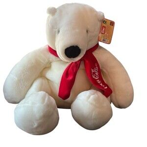 Vintage Collectible Boyds Coca Cola Polar Bear Soft White Plush Stuffed Tag 12"